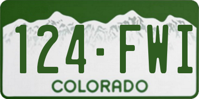 CO license plate 124FWI