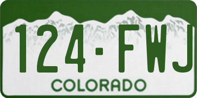 CO license plate 124FWJ