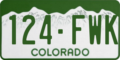 CO license plate 124FWK