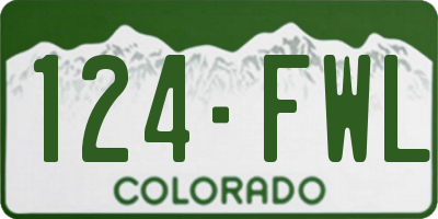 CO license plate 124FWL
