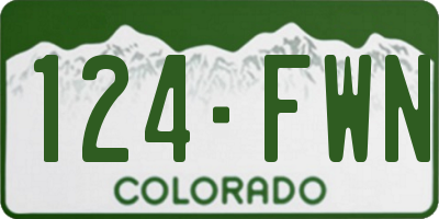 CO license plate 124FWN