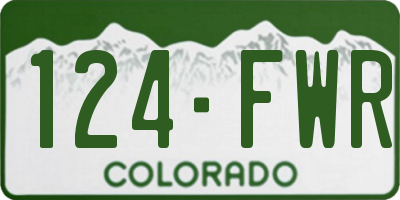CO license plate 124FWR
