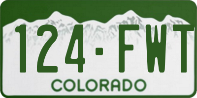 CO license plate 124FWT