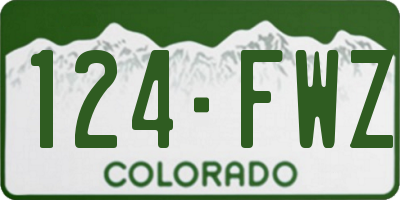 CO license plate 124FWZ