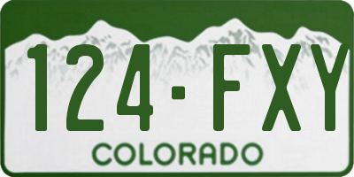 CO license plate 124FXY