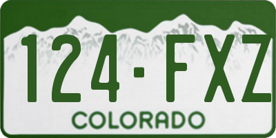 CO license plate 124FXZ