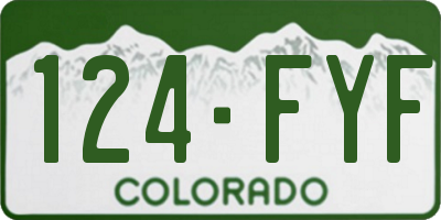 CO license plate 124FYF