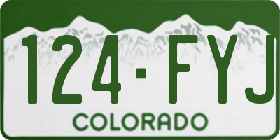 CO license plate 124FYJ
