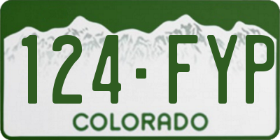 CO license plate 124FYP