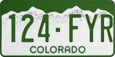 CO license plate 124FYR