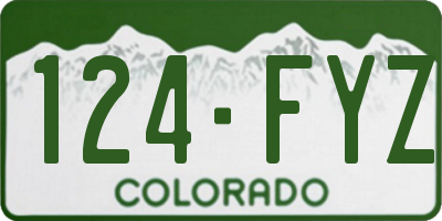 CO license plate 124FYZ