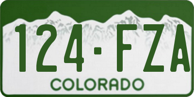 CO license plate 124FZA