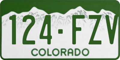 CO license plate 124FZV