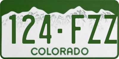 CO license plate 124FZZ