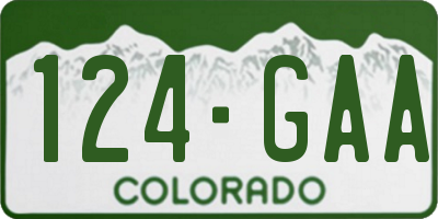 CO license plate 124GAA