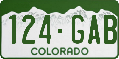 CO license plate 124GAB