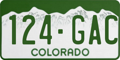 CO license plate 124GAC