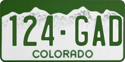 CO license plate 124GAD