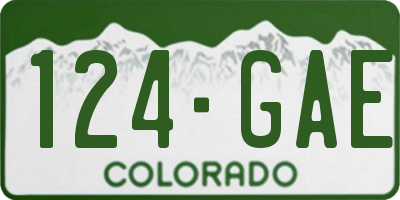 CO license plate 124GAE