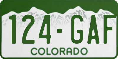 CO license plate 124GAF