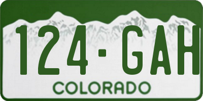 CO license plate 124GAH