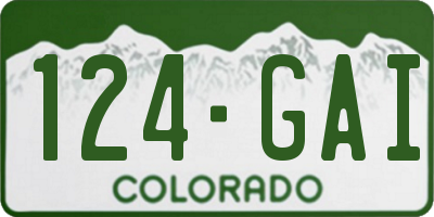 CO license plate 124GAI