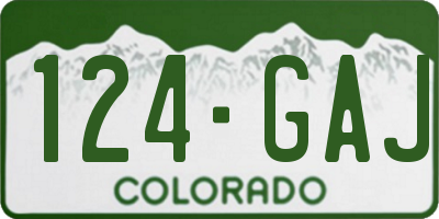 CO license plate 124GAJ