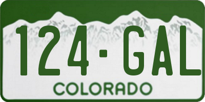 CO license plate 124GAL