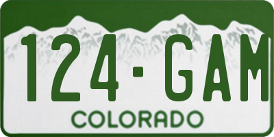 CO license plate 124GAM