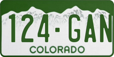 CO license plate 124GAN