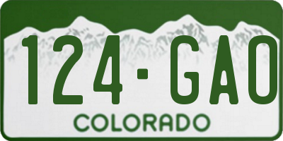 CO license plate 124GAO