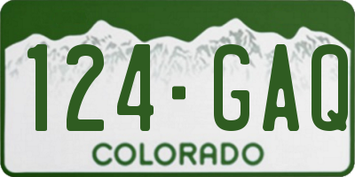 CO license plate 124GAQ