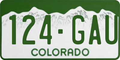 CO license plate 124GAU