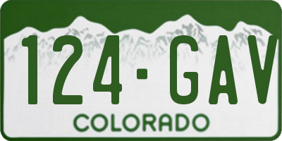 CO license plate 124GAV