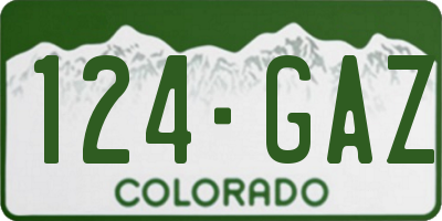 CO license plate 124GAZ