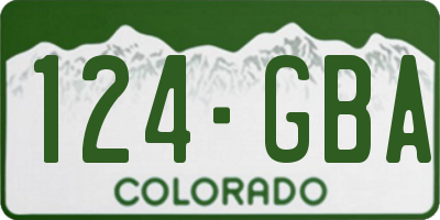 CO license plate 124GBA