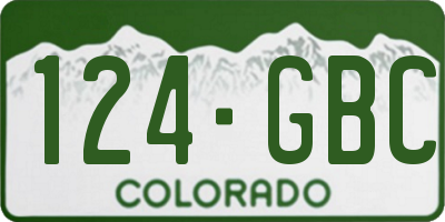 CO license plate 124GBC