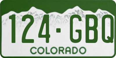 CO license plate 124GBQ