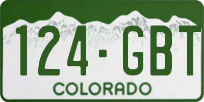CO license plate 124GBT