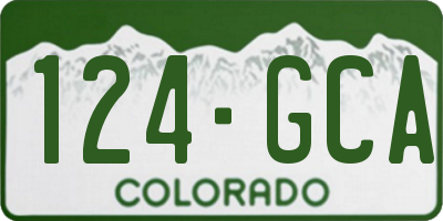 CO license plate 124GCA