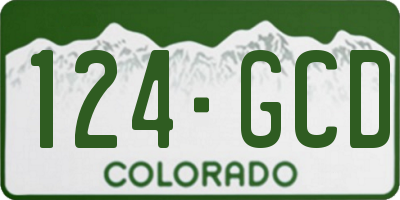 CO license plate 124GCD
