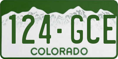 CO license plate 124GCE