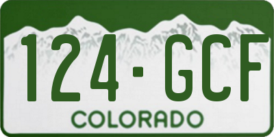 CO license plate 124GCF