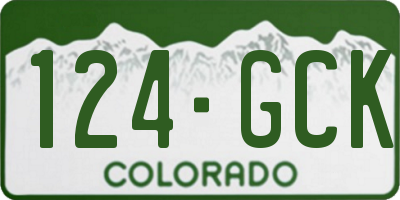 CO license plate 124GCK