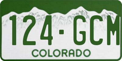 CO license plate 124GCM