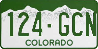 CO license plate 124GCN