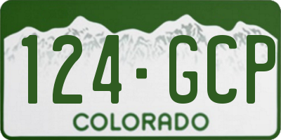 CO license plate 124GCP