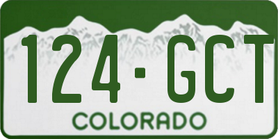 CO license plate 124GCT