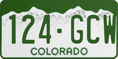CO license plate 124GCW
