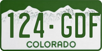 CO license plate 124GDF